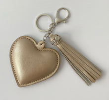 Load image into Gallery viewer, Mocca Heart Tassel Key Ring-Bag Charm
