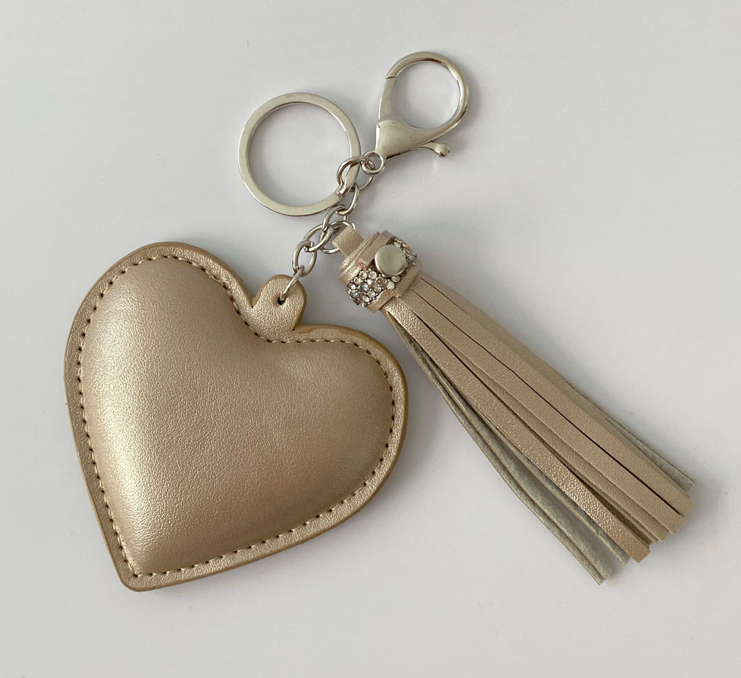Mocca Heart Tassel Key Ring-Bag Charm