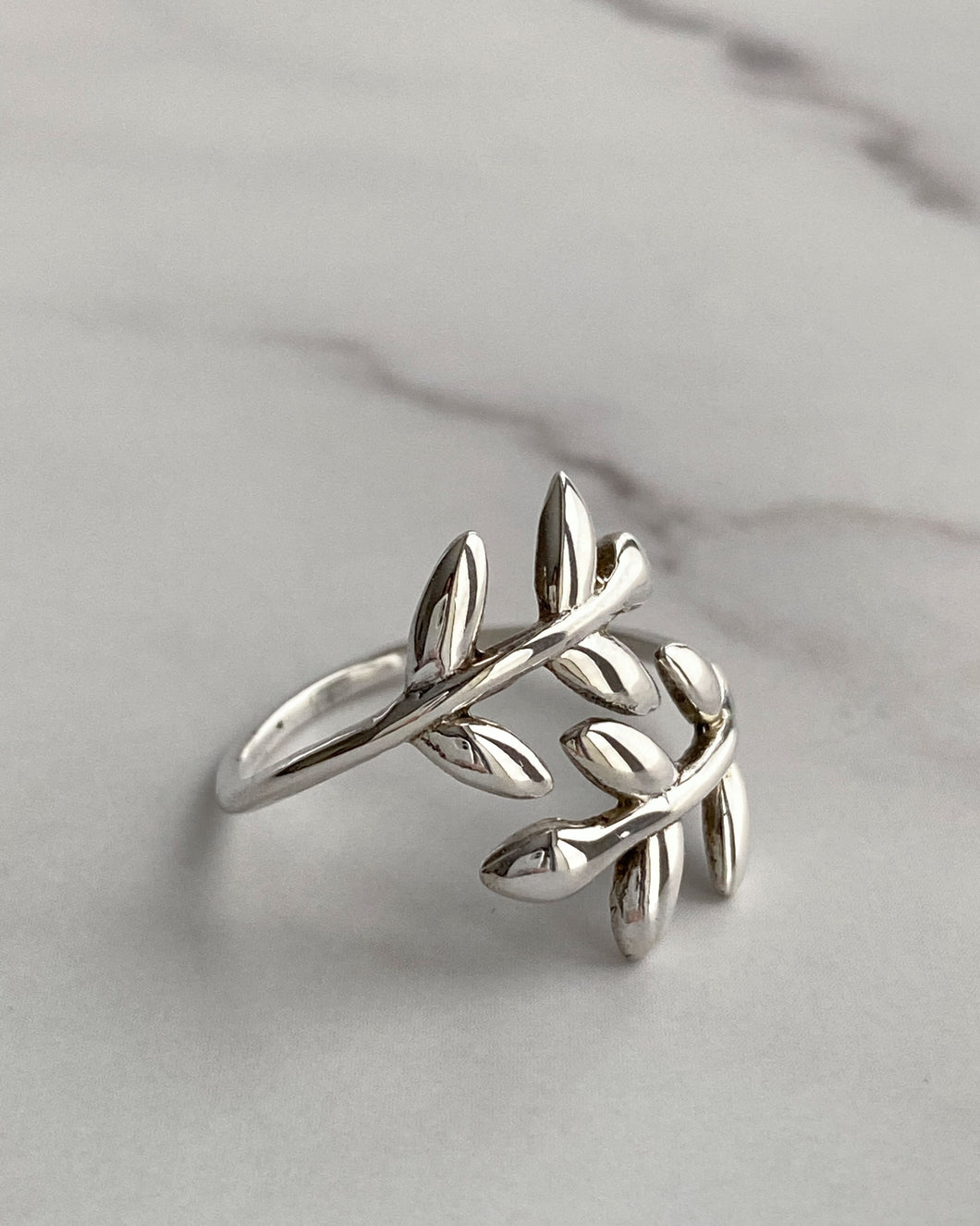Two Branch Open Leaf Ring