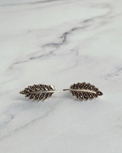 Load image into Gallery viewer, Marcasite and Silver Leaf Earrings
