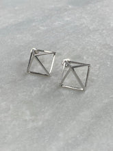 Load image into Gallery viewer, Silver Pyramid Earrings
