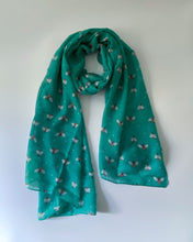 Load image into Gallery viewer, Aqua Bee Print Scarf
