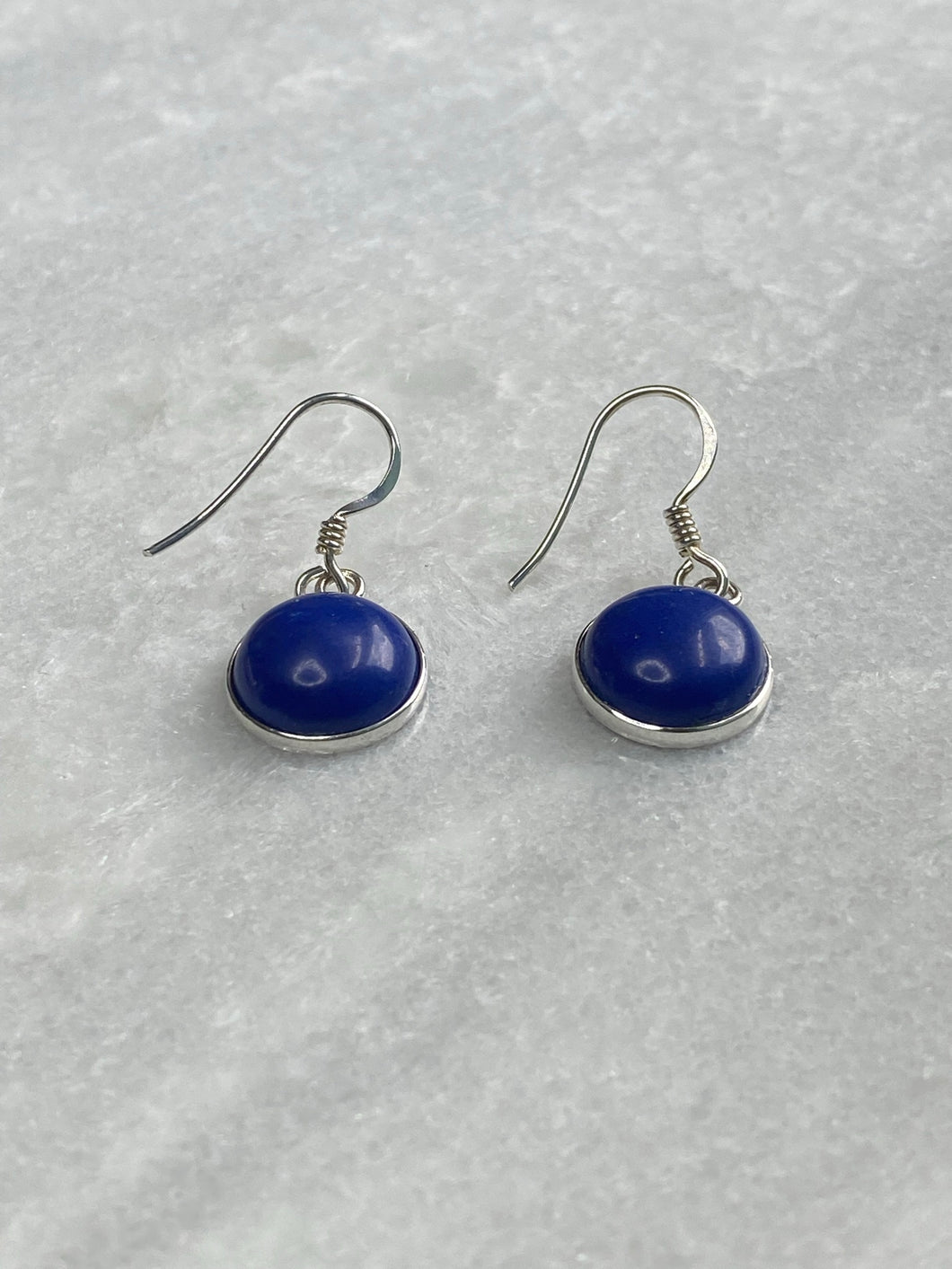 Silver And Sodalite Drop Earrings