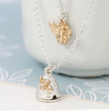 Load image into Gallery viewer, Silver Plated Layered Bee Necklace
