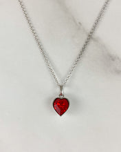 Load image into Gallery viewer, Silver Red Heart Swarovski Pendant and Silver Chain
