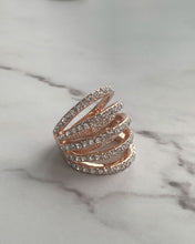Load image into Gallery viewer, Rosegold Stainless Steel and Crystal Ring
