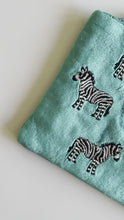 Load and play video in Gallery viewer, Aqua Velvet Zebra Pouch
